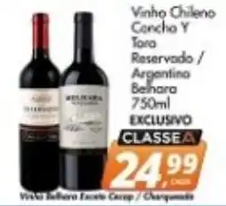 Delta Supermercados Vinho Chileano Concha Y Toro Reservado / Argentina Belihara oferta