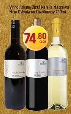 Supermercados Guanabara Vinho italiano zizzà nerello mascalese nero d'avola ou chardonnay oferta