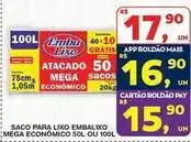 Roldão Mais - saco para lixo embalixo mega econômico 50l ou 100l oferta