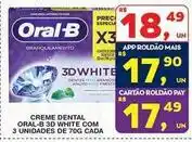 Roldão Oral-b - creme dental 30 white com 3 unidades oferta