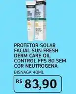 Assaí Atacadista Fresh - protetor solar facial sun derm care oil control fps 80 sem cor neutrogena oferta