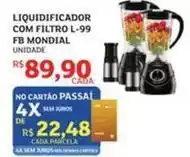 Assaí Atacadista Com filtro - liquidificador com filtro l-99 fb mondial oferta