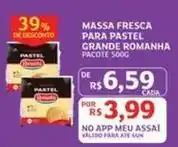 Assaí Atacadista Pastel - massa fresca para pastel grande romanha oferta