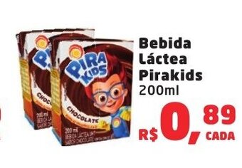 Supermercados Mateus Bebida Lactea Pirakids 200ml oferta