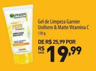 Farmácias Pague Menos Gel de limpeza garnier uniform & matte vitamina c oferta