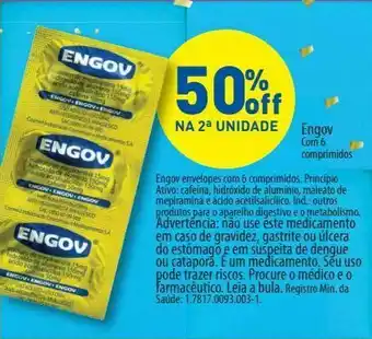 Engov envelopes com 6 comprimidos