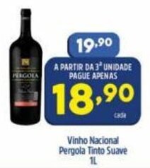 Arena Atacado Vinho Nacional Pergola Tinto Suave 1L oferta