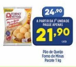 Arena Atacado Pao de Queijo Forno de Minas pacote 1kg oferta