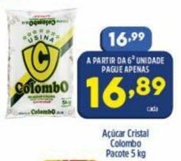 Arena Atacado Acucar Cristal Colombo pacote 5kg oferta