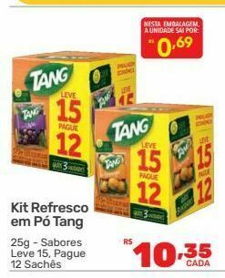 Kit refresco em pó tang
