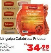 Linguiça calabresa fricasa 2,5kg defumada pacote