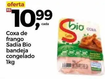 Frangolândia Coxa de frango Sadia Bio bandeja congelado 1kg oferta