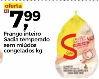 Frangolândia Frango inteiro Sadia Temperado sem miudos congelados 1kg oferta