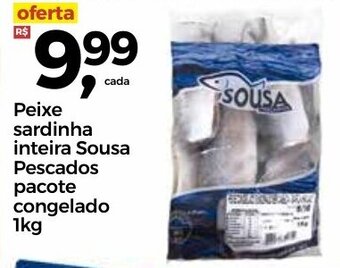 Frangolândia Peixe sardinha inteira Sousa Pescados pacote congelado 1kg oferta