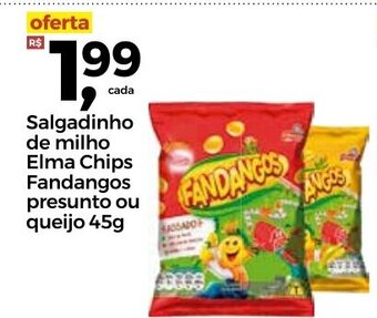 Frangolândia Salgadinho de Milho Elma Chips Fandangos persunto ou queijo 45g oferta