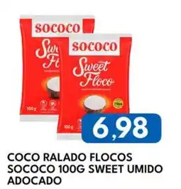 Rancho Bom Supermercados Coco ralado flocos sococo 100g sweet umido adocado oferta