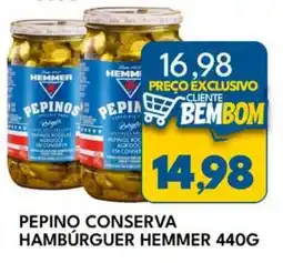 Rancho Bom Supermercados Pepino conserva hamburguer hemmer oferta