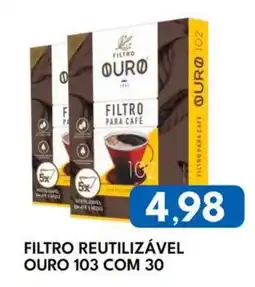 Rancho Bom Supermercados Filtro reutilizável ouro 103 oferta