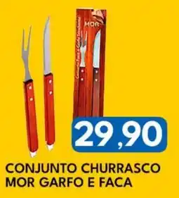 Rancho Bom Supermercados Conjunto churrasco mor garfo e faca oferta