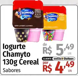 Supermercado Dalben logurte chamyto 130g cereal sabores oferta