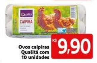 Extra Supermercado Ovos caipiras Qualita com 10 unidades oferta