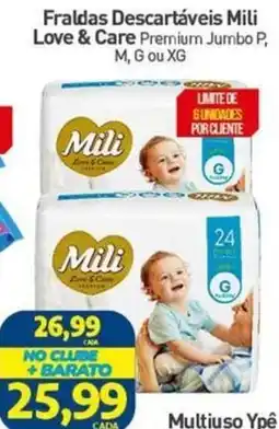 Rede Bom Lugar Fraldas Descartáveis Mili Love & Care Premium Jumbo oferta