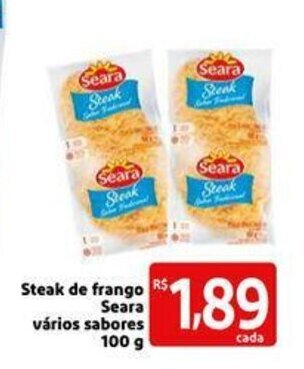 Steak de frango Seara varios sabores 100g