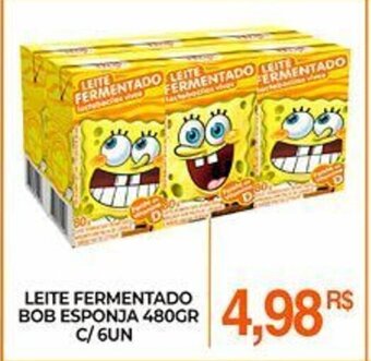 Mercadão Atacadista Leite fermentado Bob Esponja 480g c/6un oferta