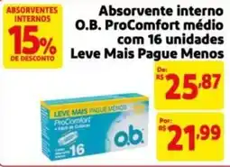 Mercado Extra Absorvente interno o.b. procomfort médio oferta
