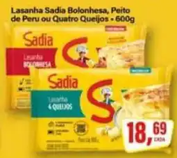 Rede Supermarket Lasanha Sadia Bolonhesa, Peito de Peru ou Quatro Queijos oferta