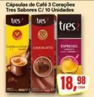 Rede Supermarket Cápsulas de Café 3 Corações Tres Sabores oferta
