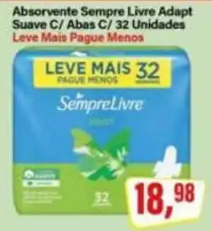 Rede Supermarket Absorvente Sempre Livre Adapt Suave C/ Abas oferta