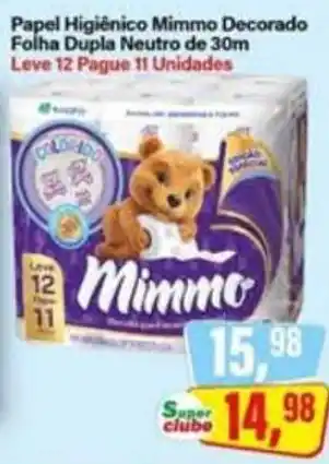 Rede Supermarket Papel Higiênico Mimmo Decorado Folha Dupla Neutro oferta