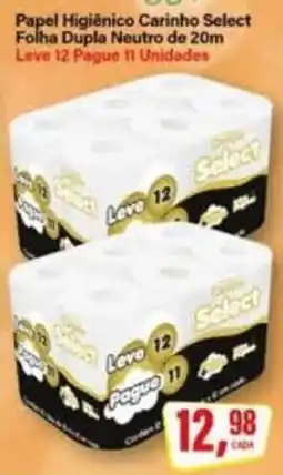 Rede Supermarket Papel Higiênico Carinho Select Folha Dupla Neutro oferta