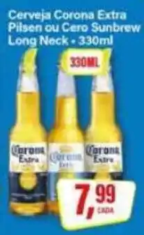 Rede Supermarket Cerveja corona extra pilsen ou cero sunbrew long neck oferta