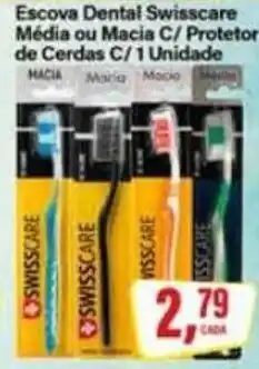 Rede Supermarket Escova Dental Swisscare Média ou Macia C/ Protetor de Cerdas C/ 1 Unidade oferta