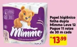 Mercado Extra Papel higiênico folha dupla Mimmo Leve 12 oferta