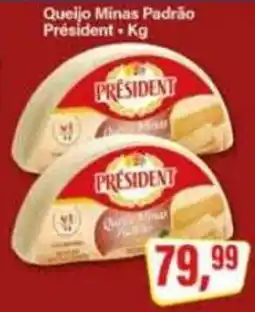 Rede Supermarket Queijo Minas Padrão President oferta
