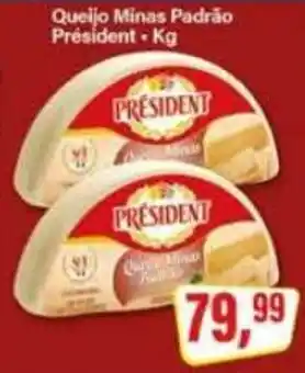 Rede Supermarket Queijo Minas Padrão President oferta