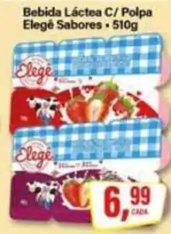 Rede Supermarket Bebida Láctea C/ Polpa Elegê Sabores oferta