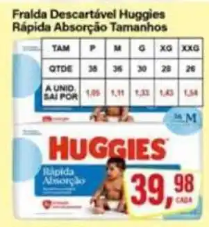 Rede Supermarket Fralda descartável huggies rápida absorção tamanhos oferta