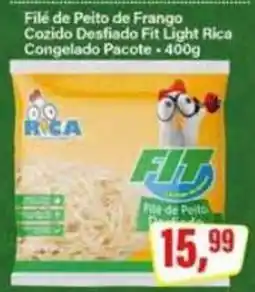 Rede Supermarket Filé de peito de frango cozido desfiado fit light rica oferta