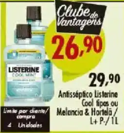 Confiança Supermercados Antisséptico listerine cool tipos ou melancia & hortelã oferta