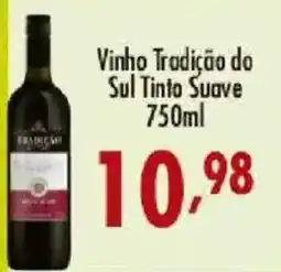 Confiança Supermercados Vinho Tradição do Sul Tinto Suave oferta