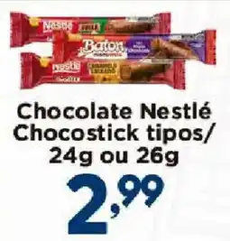 Confiança Supermercados Chocolate Nestlé Chocostick tipos oferta
