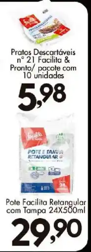 Confiança Supermercados Pratos descartáveis n° 21 facilita & pronto oferta