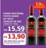 Assaí Atacadista Sangue de boi - vinho nacional tinto suove ou seco oferta