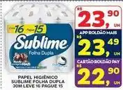 Roldão Sublime - papel higiênico folha dupla oferta