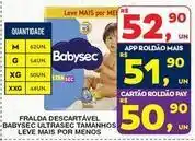 Roldão Babysec - fralda descartavel ultrasec tamanhos oferta