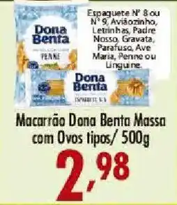 Confiança Supermercados Macarrão dona benta massa com ovos tipos oferta
